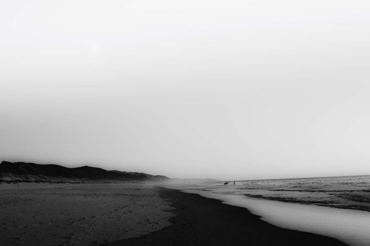 black and white landscape photograph