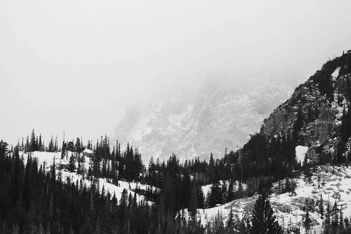 black and white landscape photograph