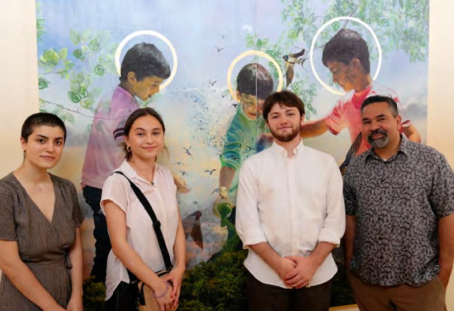 Arturo Araujo and students in Rome