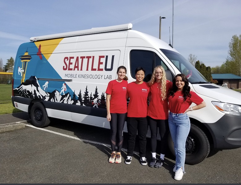 Students in front of mobile lab