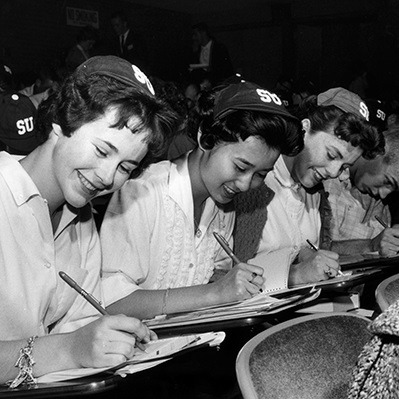 Photo of women in class in the 1950s