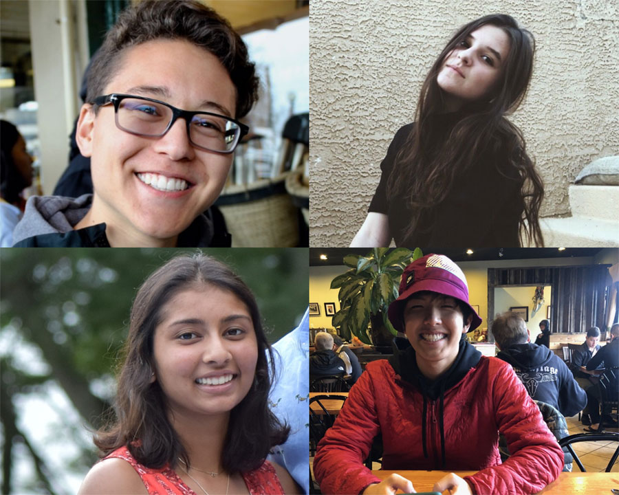 A photo collage of four smiling IEC students 