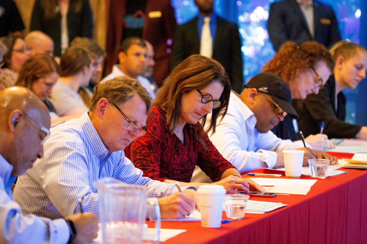 2019 Business Plan Competition Judges marking ballots