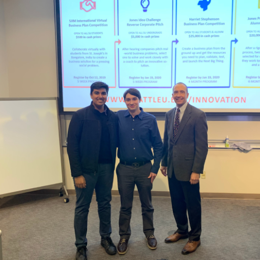 Alejandro Ramirez and Jaidev Vella at the 2020 Jones Idea Challenge Finals