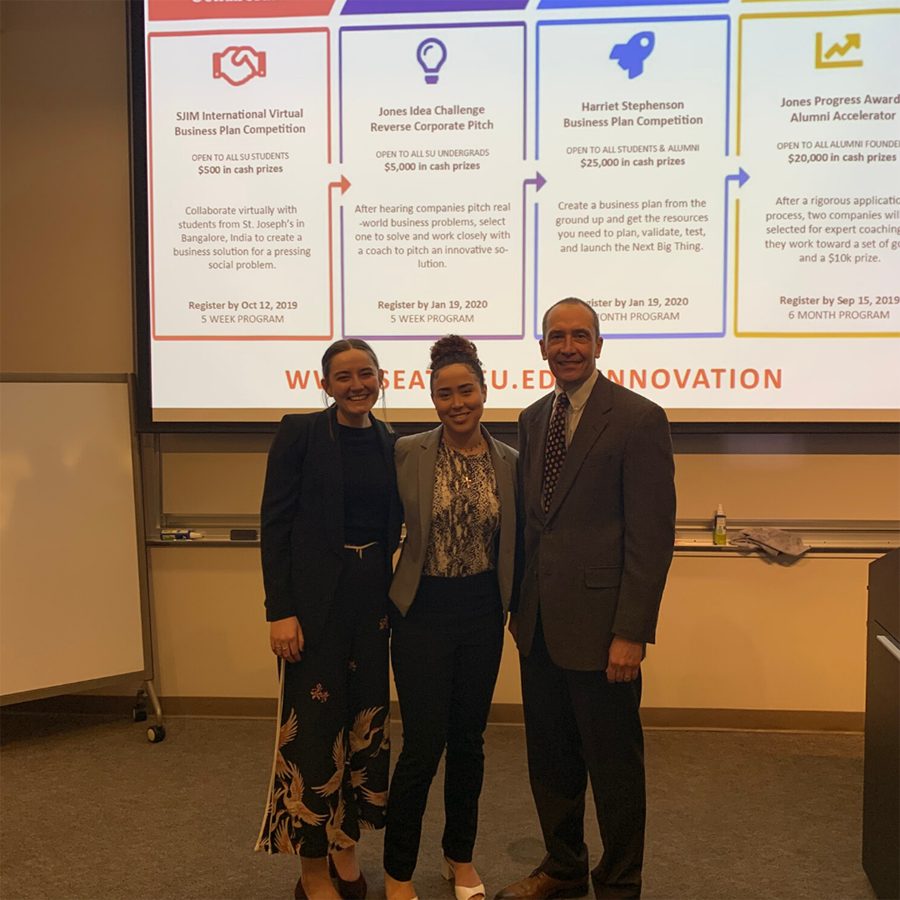 Sharon Ideguchi and Veronica Garcia at the 2020 Jones Idea Challenge Finals