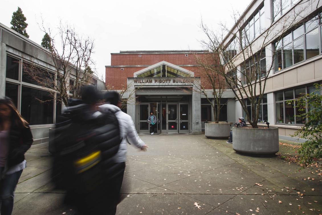 Pigott Building west entrance