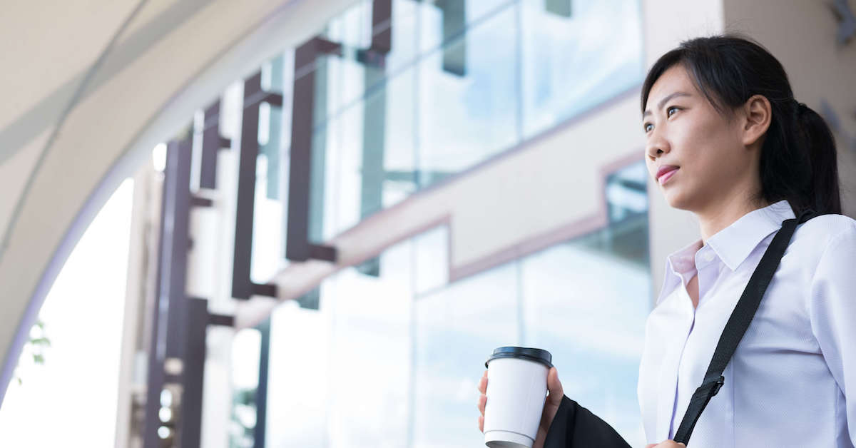 Girl with coffee cup