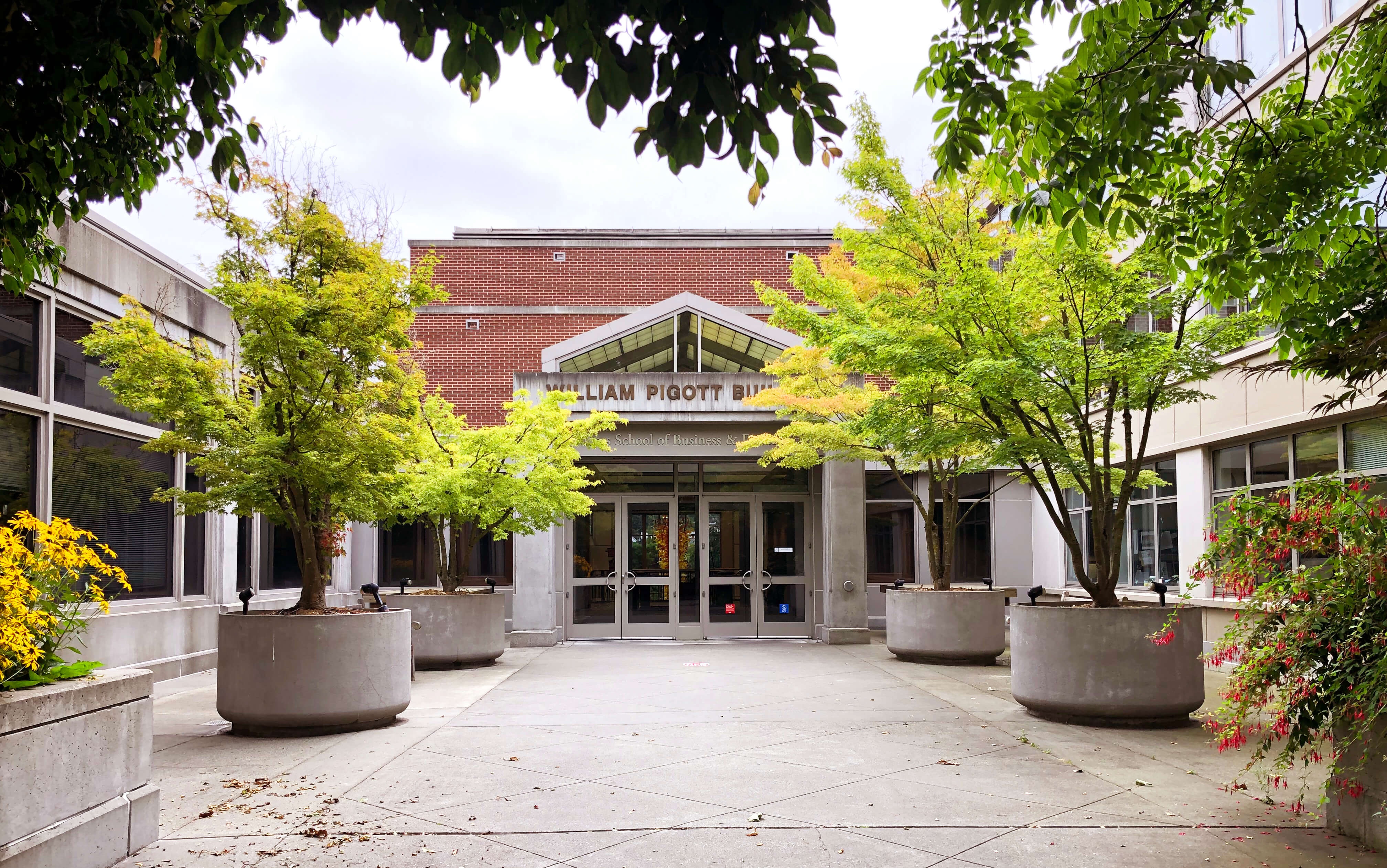 West entrance of Pigott Building