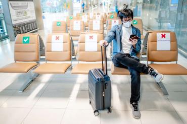 Airport waiting area during COVID