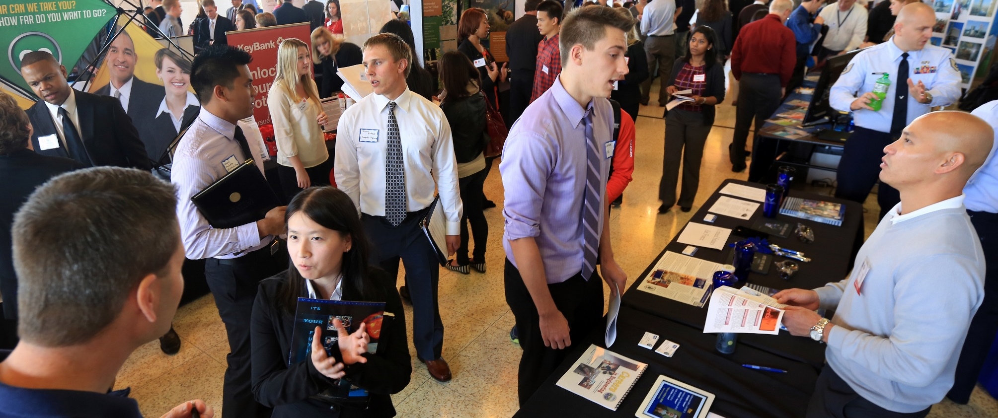 students at a career fair