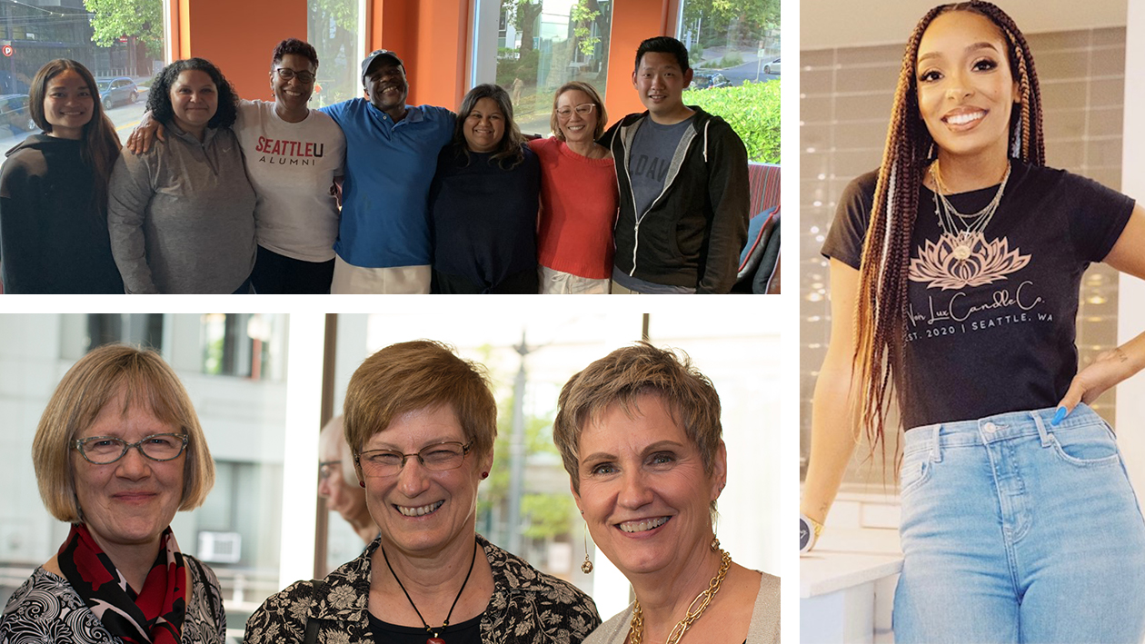 Collage of Colina Bruce, the Alumni and Students of Color (ASOC) and Women of SU members