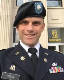 Man in army dress uniform standing