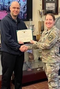 goodbye handshake SFC Linden LTC Maier