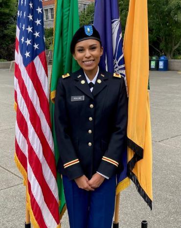 female cadet outside