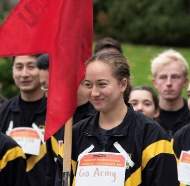 female cadet outside