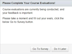 EvaluationKit student reminder pop-up in Canvas