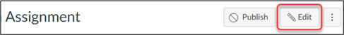 Screenshot of how to edit an assignment in Canvas