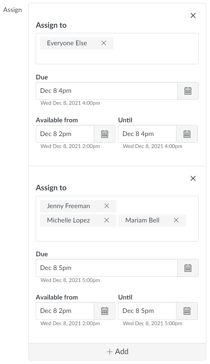 How to set a separate due date and availability window for students with disability accommodations who need more time on exams