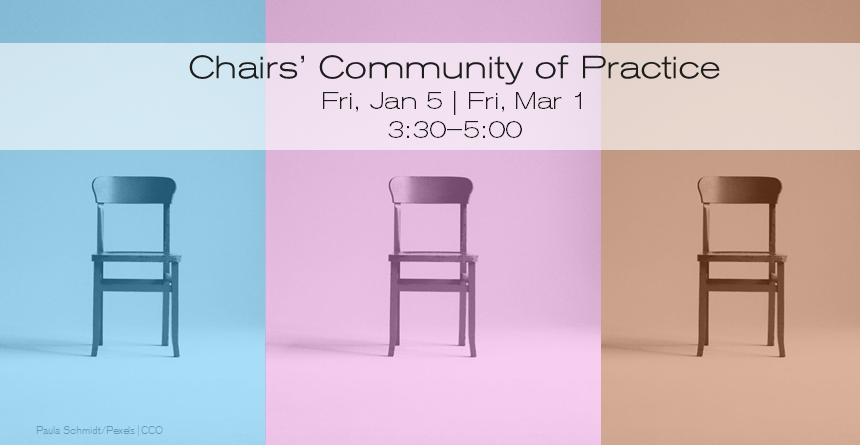 Three spatially distant chairs on different colored backgrounds