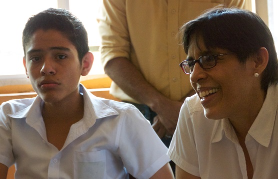 Student and Professor Olivares in Nicaragua