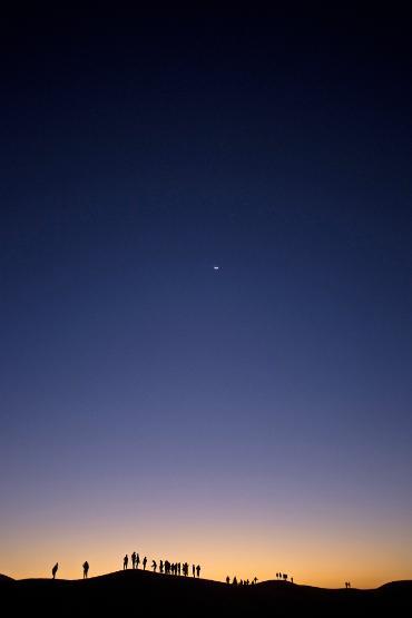 Sunset on Sahara Desert