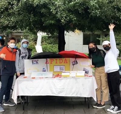 members of the Asian Pacific Islander Desi American Student Association outside