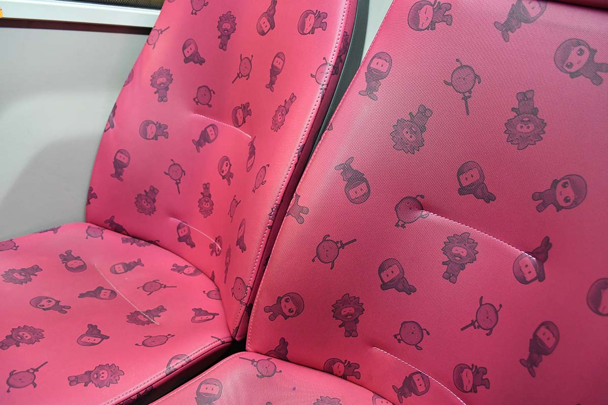 photograph of bus seats