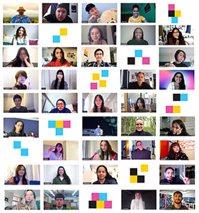 photo mosaic of headshots of design students