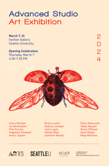 Poster advertising the 2024 Advanced Studio Exhibit