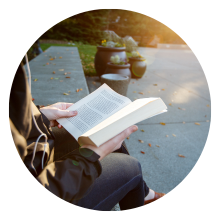 Student holding book