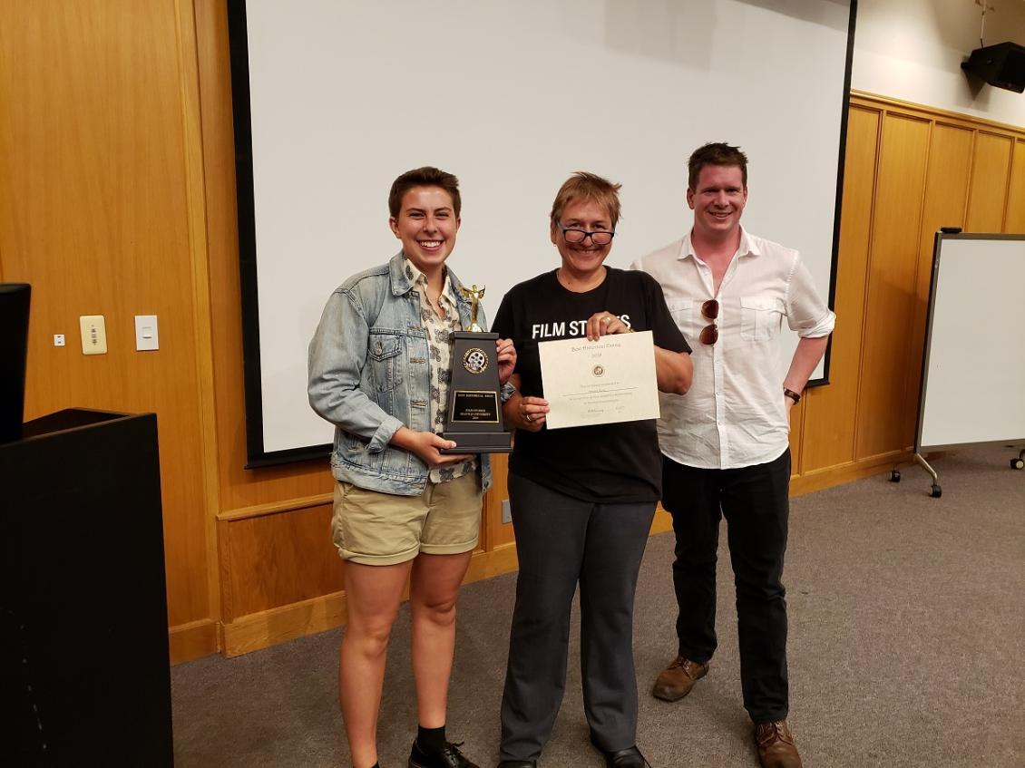 Award winner Amelia Zeve with Dr. Thompson and Dr. Trafton