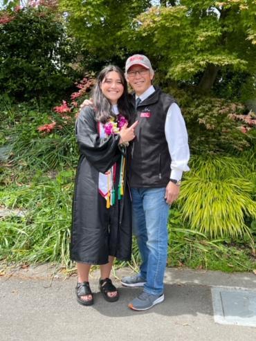 Allison Namba and her Father standing together