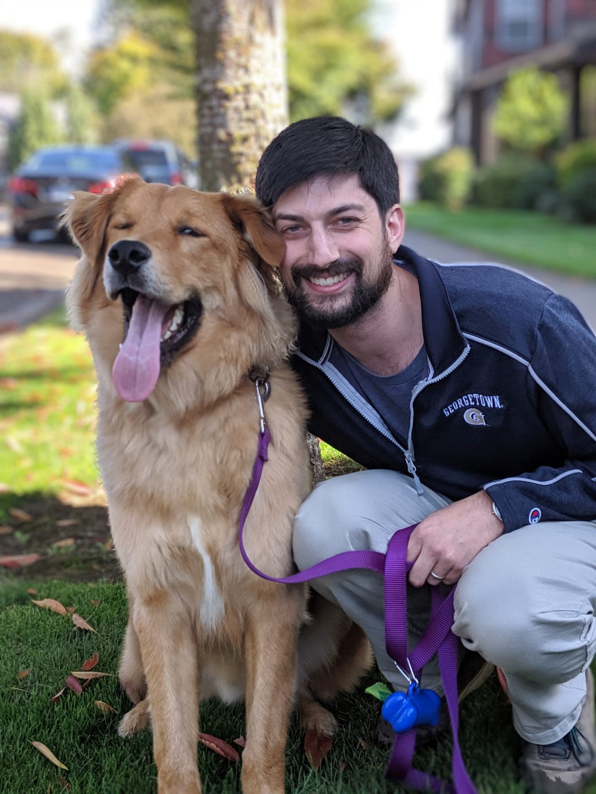 Andrew Hankins with his dog