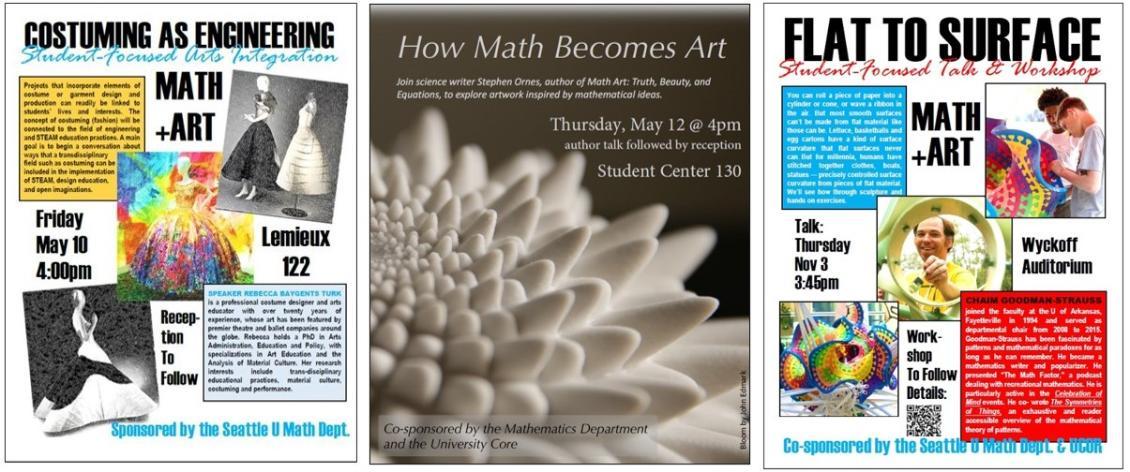 MATH+ART - 3 Posters: 2019 Turk, 2022 Ornes & 2022  Goodman-Strauss