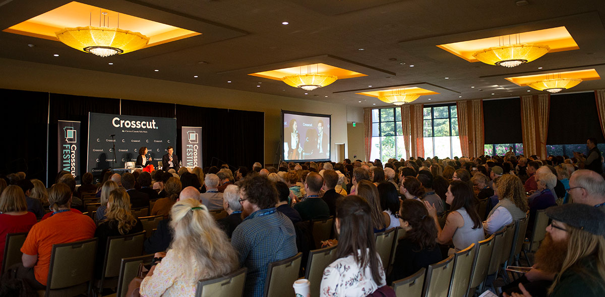 WA State Attorney General Bob Ferguson speaking at the keynote opening of the 2019 Crosscut Festival