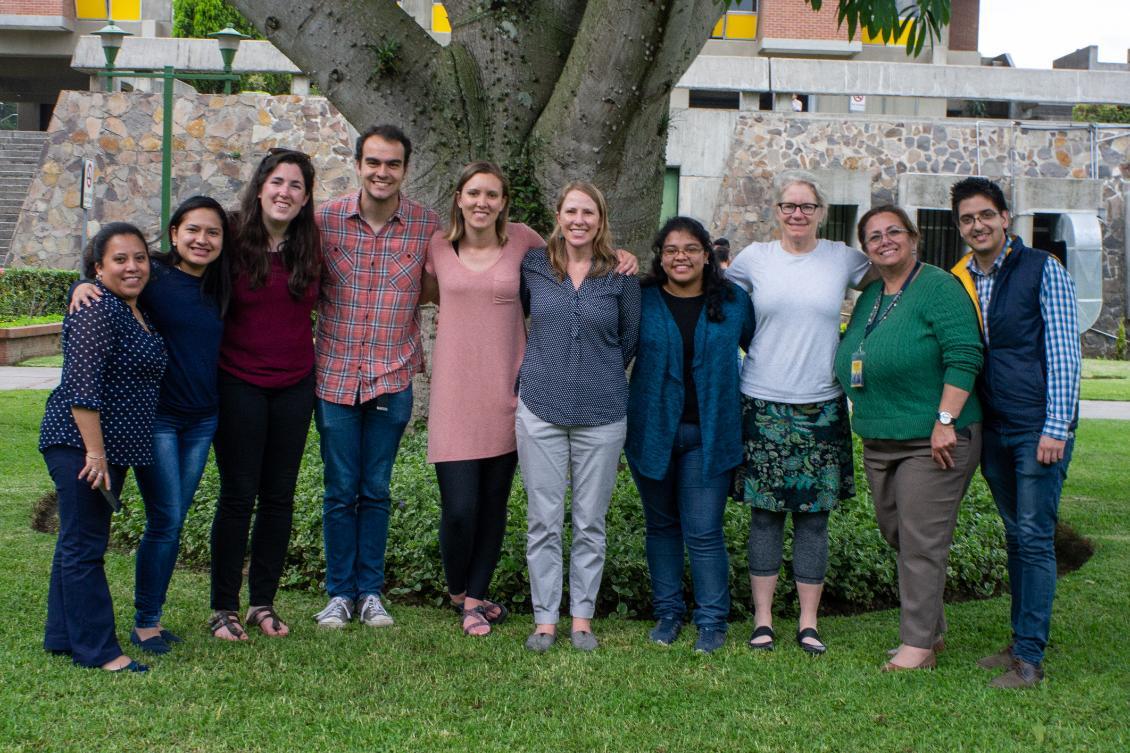 Group of students and teachers on campus