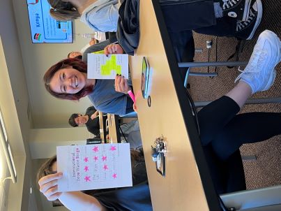 Students playing bingo.