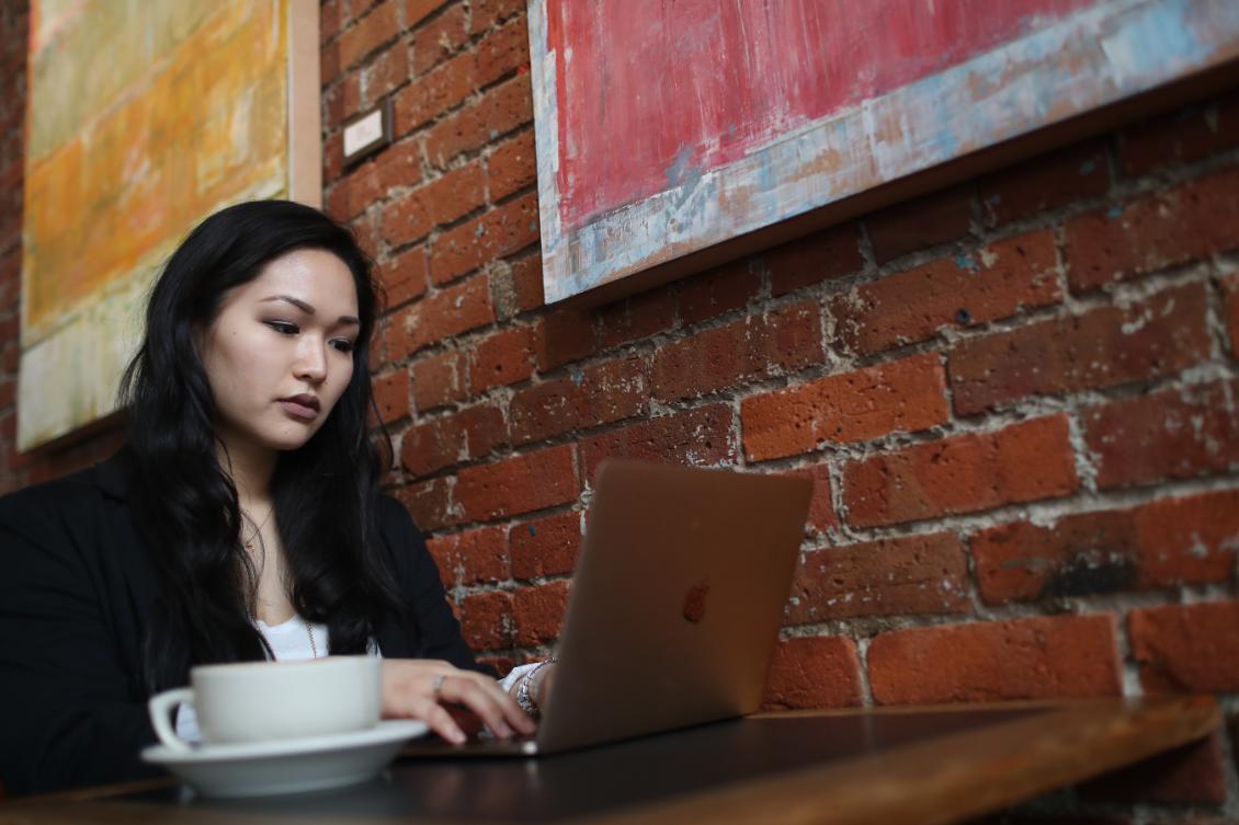 Student on Laptop