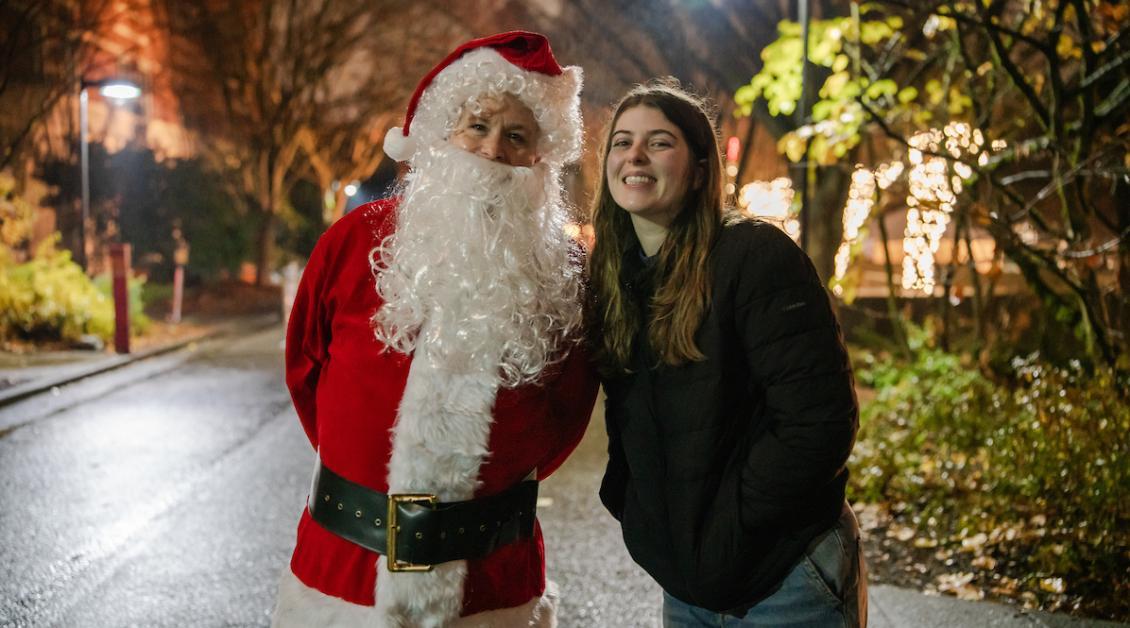 Santa with student