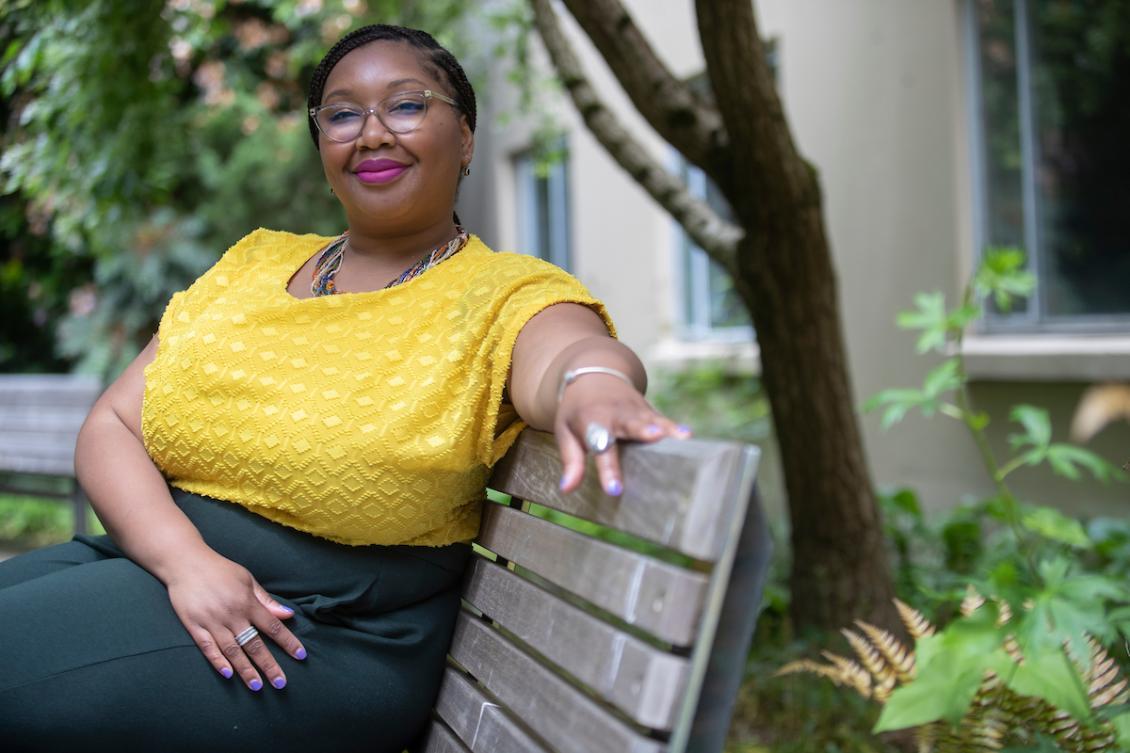 Assistant Professor Paige Gardner on campus.