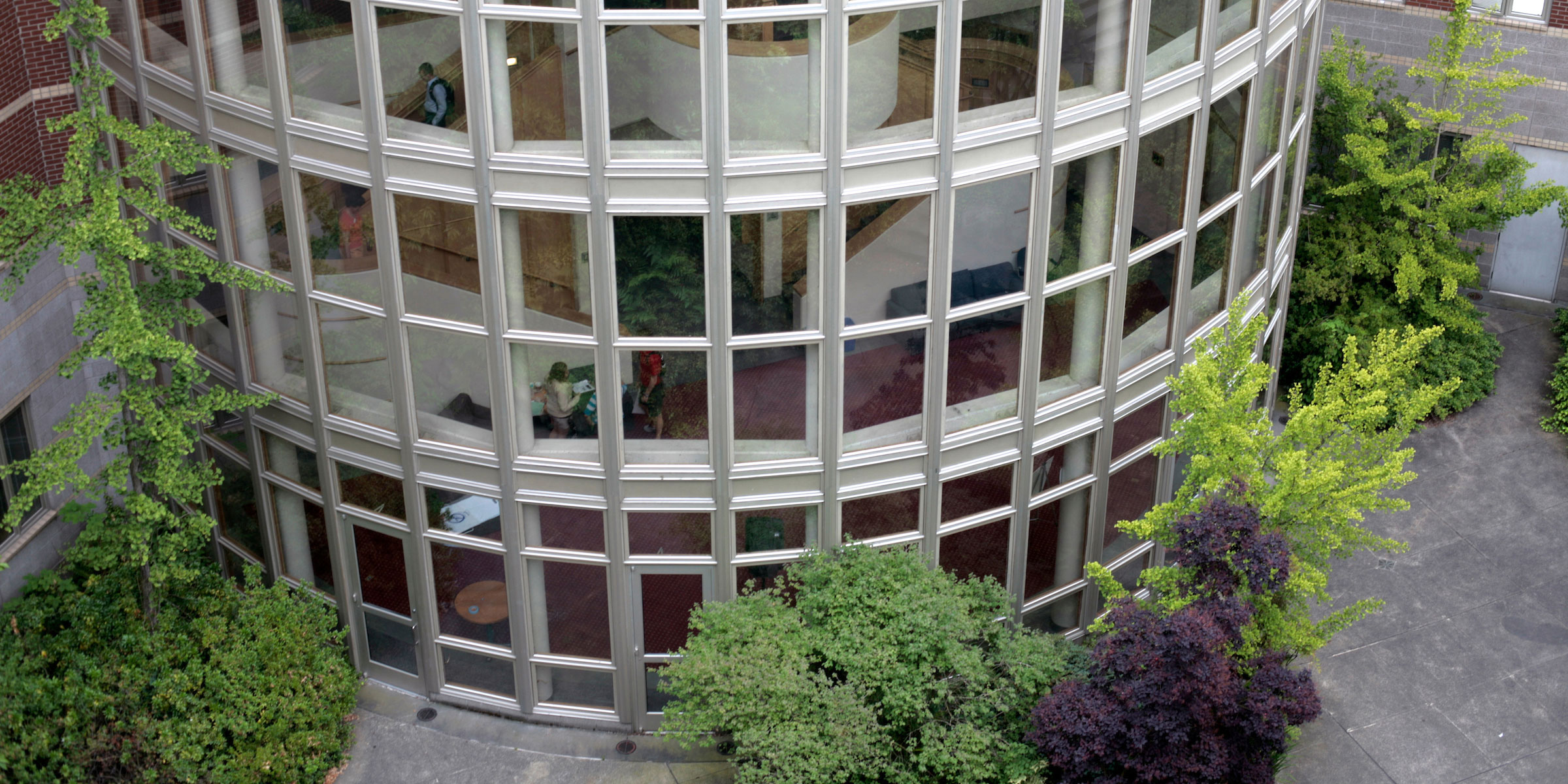 exterior view of the Casey building atrium