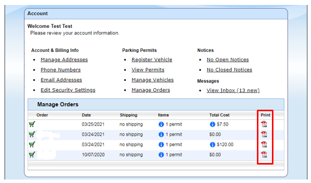 Finding receipt- manage orders