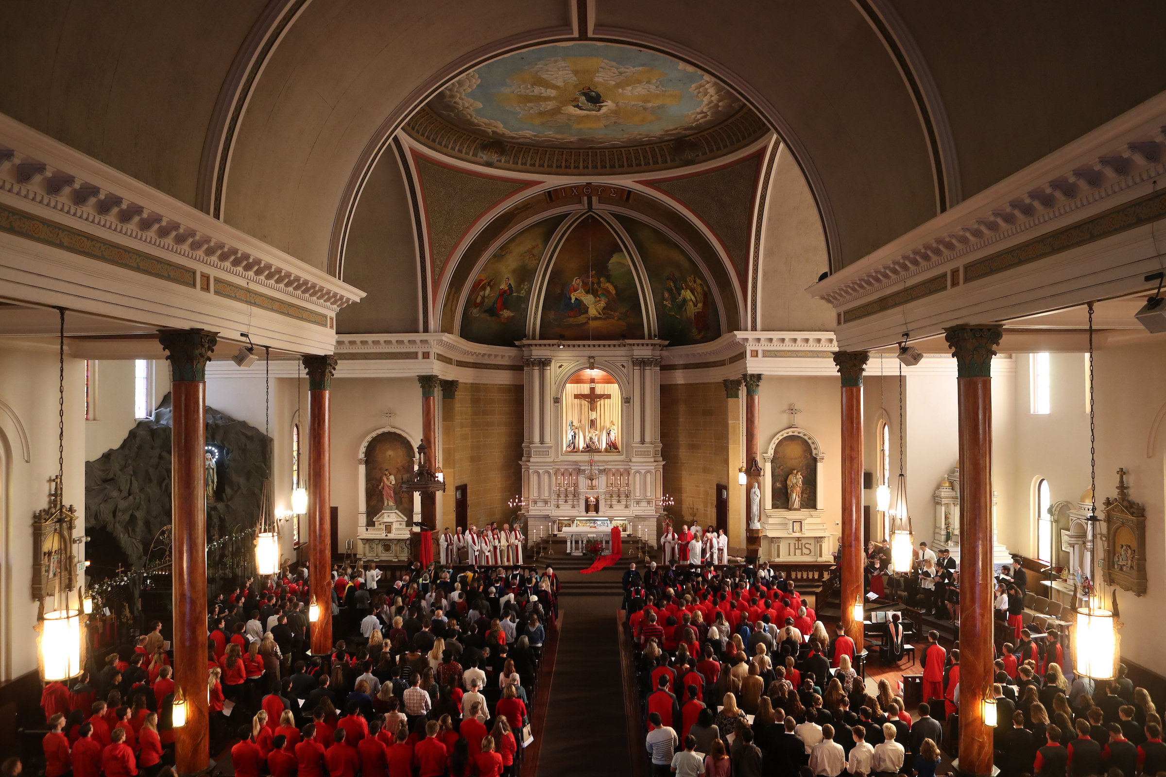 Students at the 125th Anniversary Mass