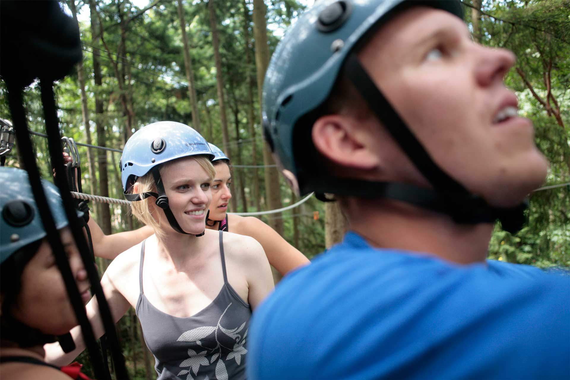 Two students go climbing in the outdoors