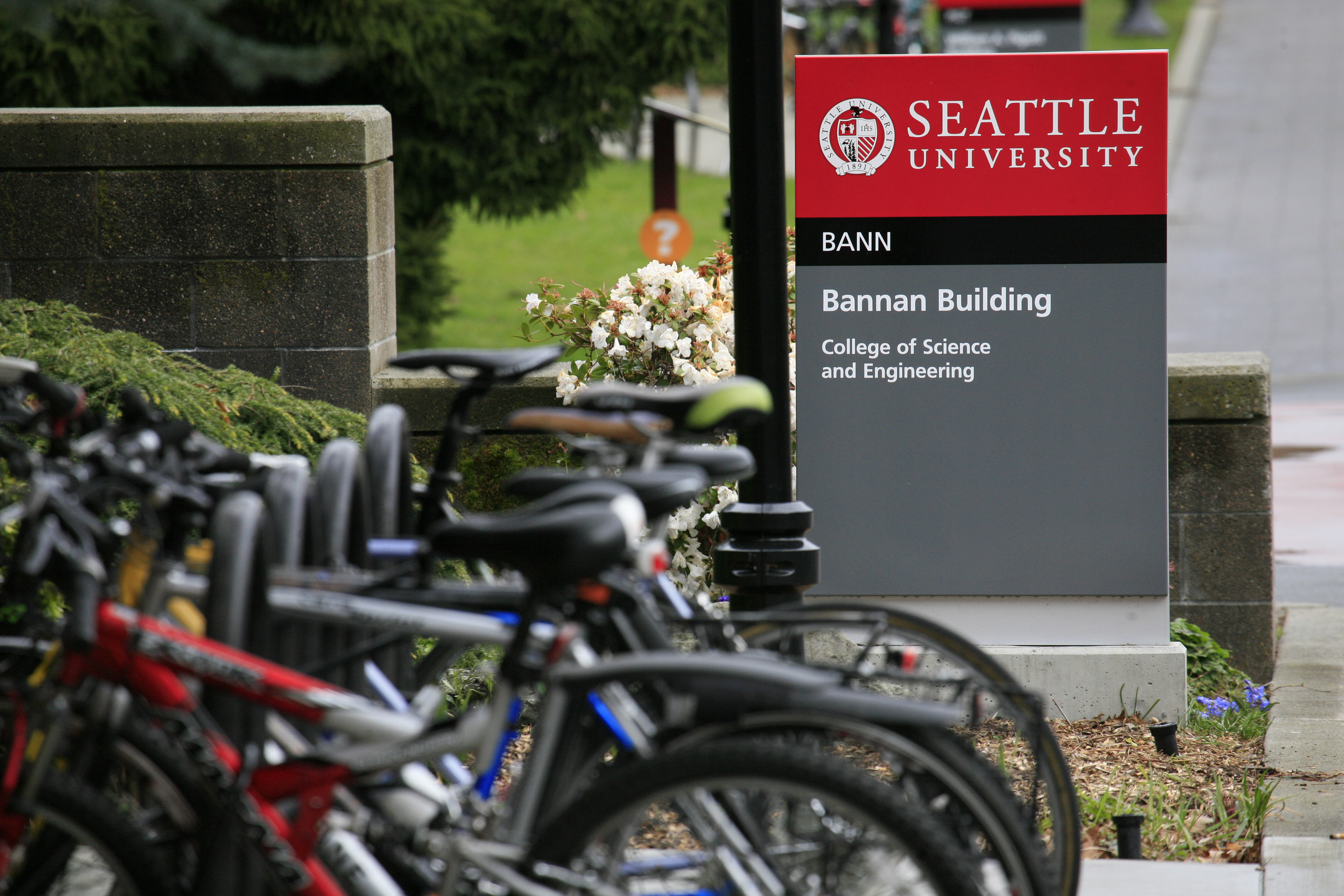 Bikes are parked in front of the Bannon Building