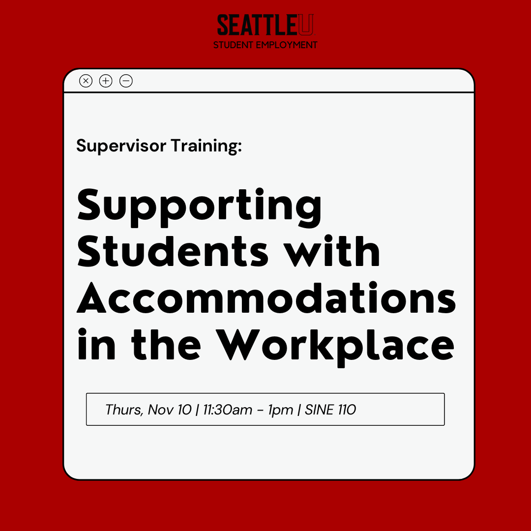 Senior Director of Disability Services Kim Thompson leads a discussion on supporting student workers needing accommodations