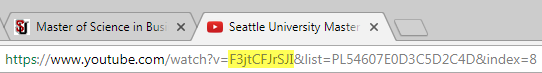 How to find the YouTube Video ID if video is part of a playlist