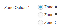 Screen shot of how to select a zone option in your content item in V9