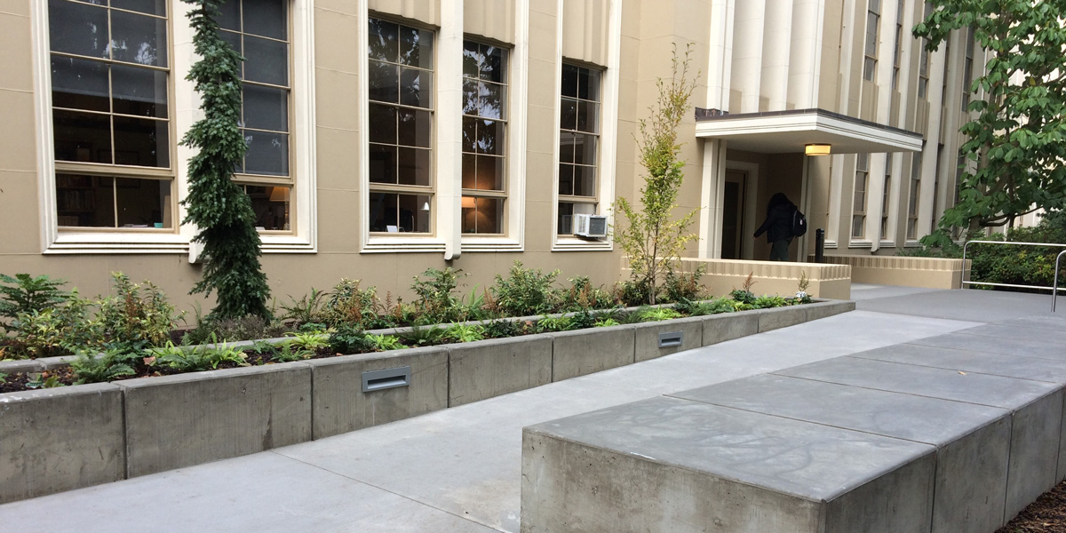 the ramp leading to Admin building entrance