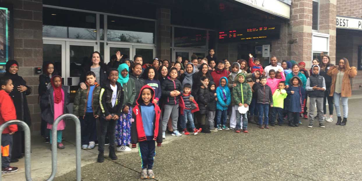 Bailey Gatzert Elementary students at a screening of Hidden Figures